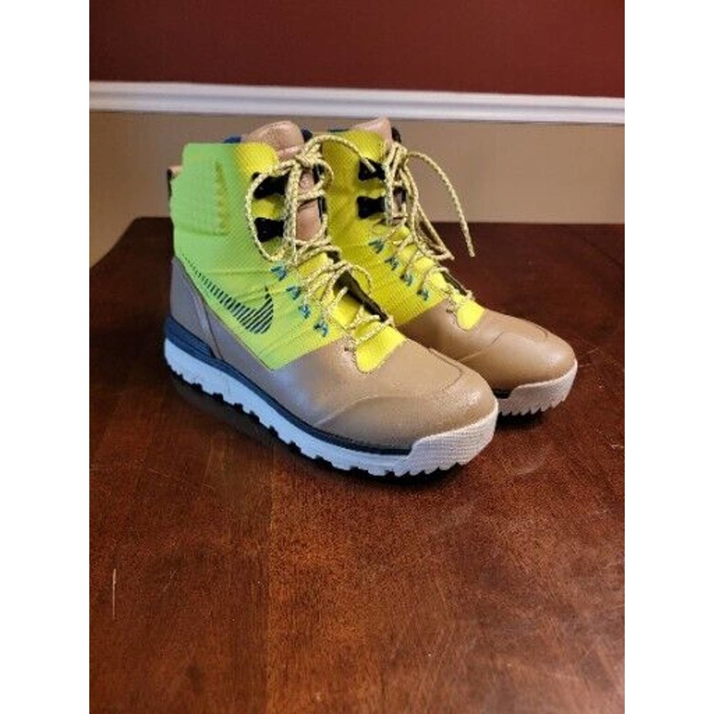 Nike ACG Lunar Terra Arktos Boots Brown Volt 616179-700 MENS 10.5 Missing Inners